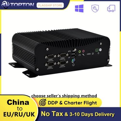 10th Gen Industrial Fanless Mini Computer Intel i7 10510U i5 10210U Rugged PC 6*COM 2*Lans 8*USB GPIO LPT HDMI VGA 4G WiFi