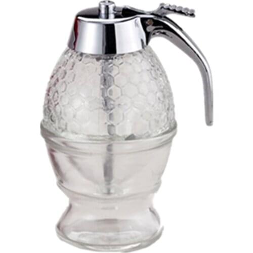 Syrup Juice Dispenser With Stand Transparent Bee Drip Dispenser Honey Dispenser Jar Syrup Bottle Syrup Juice Dispenser