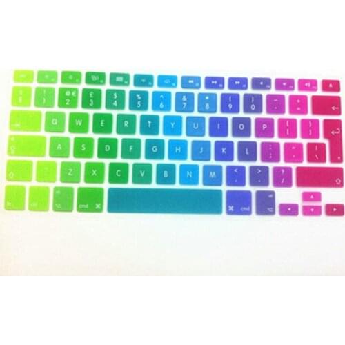 UK EU Keyboard Cover Rainbow Silicone Skin Protector Sticker Film for Macbook White Air Pro 13 15 17 inch Retina