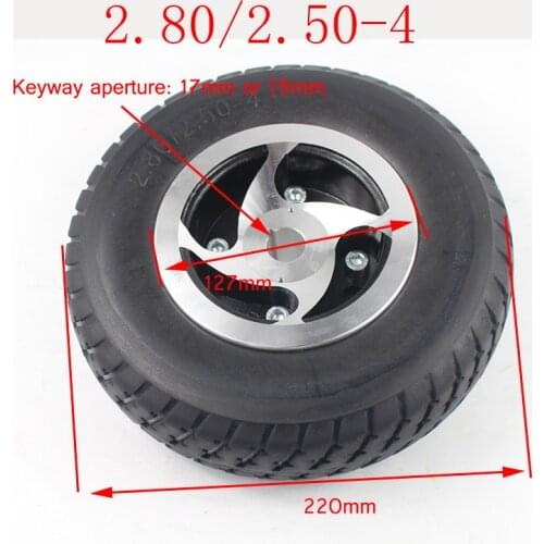 High quality 2.80/2.50-4 tire solid wheel 9 Inch for Electric Scooter Trolley Trailer and Wheelchai Hand Truck / Utility Cart
