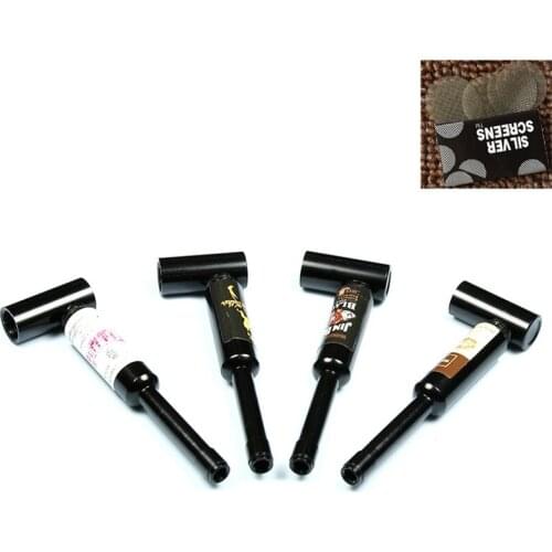 Fashion 82mm smoking tube red wine bottle metal shape smoking pipe forming tube fittings tobacco cigar accessories pipe