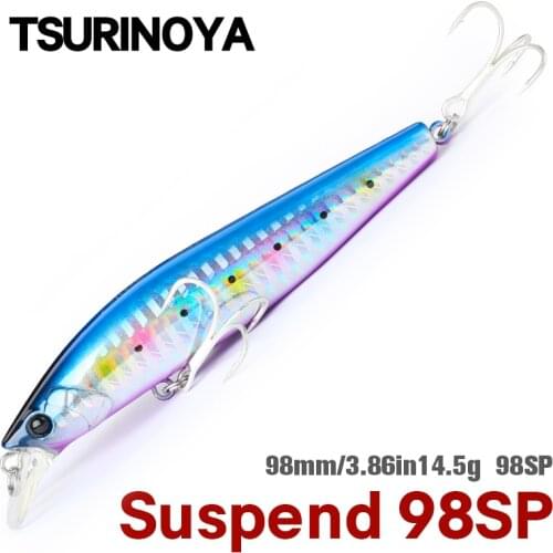 TSURINOYA 98mm 14.5g SP Tungsten Weight System Suspend Minnow DW86 Fishing Lure Crank Wobbler Long Casting Artificial Hard Baits