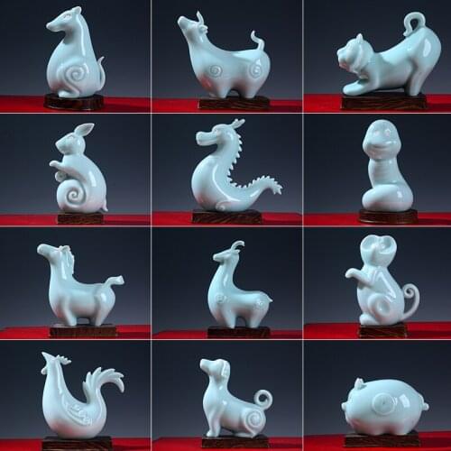 Tien BLUE LAN zodiac rat tiger rabbit dragon snake home decoration ceramics artwork and artwork sculpture statues Home