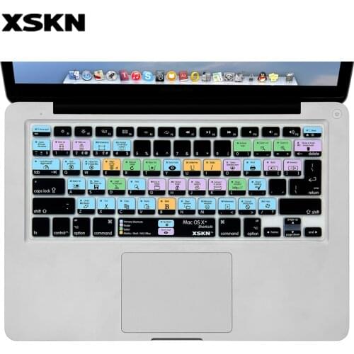 XSKN Mac OS X Shortcut Design Functional Durable Silicone Keyboard Skin Cover for Macbook Air Pro Retina 13 15 wireless keyboard