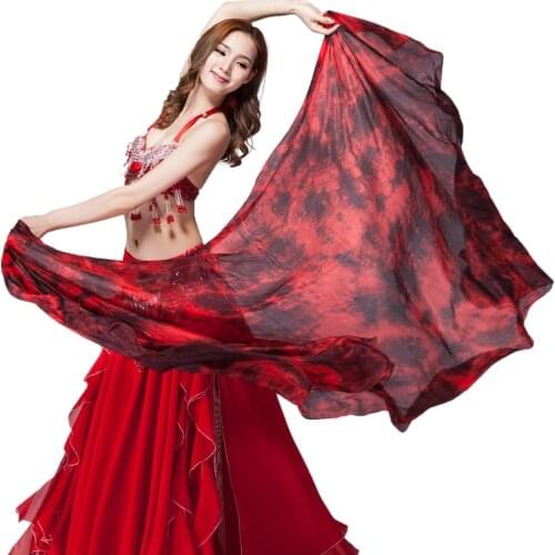 100% Silk Stage Dancewear Tie Dye Scarves Light Texture Veil Shawls Women Costumes Accessories Belly Dance Veils 250 x 114cm