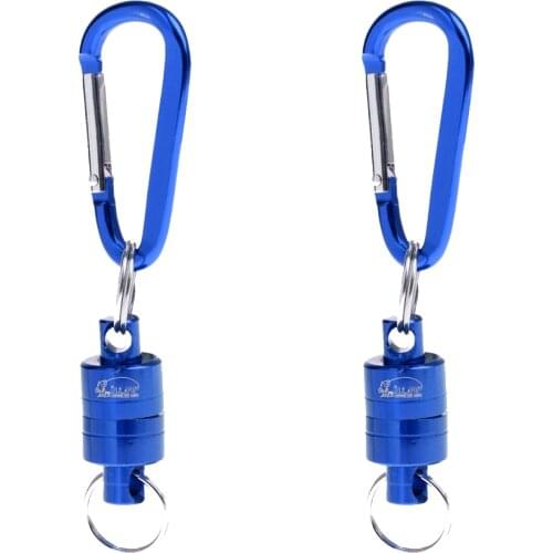 2 Pieces Strong Pull Release Magnetic Net Landing Net Holder Gear Release Tool for Fly Fishing Tackle Accessory Tool Blue