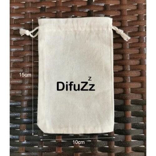 Personalize Logo 200pcs 10x15cm 130g Natural Cotton Bags Drawstring Pouches Printed With Black Logo