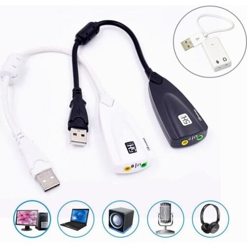 3Types 5HV2 USB Externa Sound Card 7.1 Adapter 3.5MM Headset Microphon 3D Audio For Office Computer Laptop