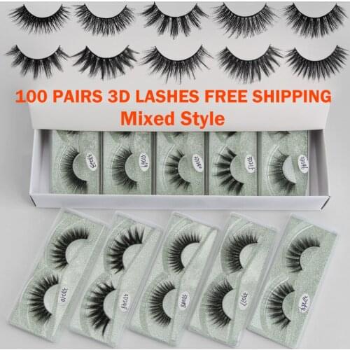MAANGE 5/10/20/30/40/50/80/100 Pairs 3D False Eyelashes Faux Mink Lashes Makeup Fake Eyelash Extension Cosmetic Tool Wholesale
