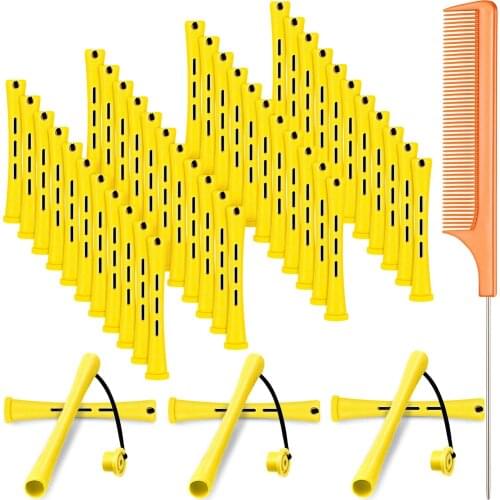 48pcs 5 Sizes Hair Rollers Hair Perm Rods Set Curlers Cold Wave Rods For Women Long Short Hair DIY Hairdressing Styling Tools