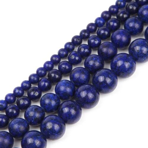 6/8/10mm Natural Stone Beads Lapis Lazuli Round Beads for Jewelry Making Necklace DIY Handmade Bracelet Wholesale Accessories