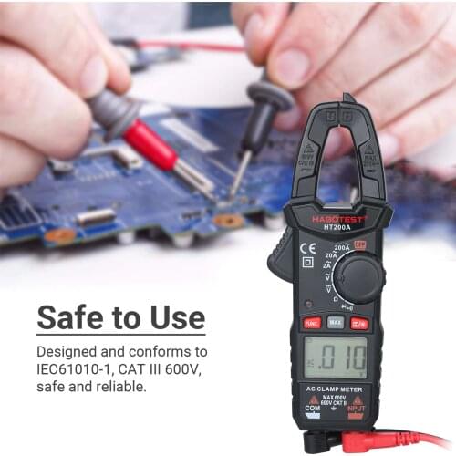 HABOTEST Mini Digital Clamp Meter AC Current Clamp Auto-Ranging Multimete AC/DC Voltage Resistance Continuity Diode Capacitance