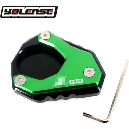 For KAWASAKI ZH2 Zh2 Z H2 2019-2020 Motorcycle CNC Side Stand Enlarger Plate Kickstand Enlarge Extension With Logo