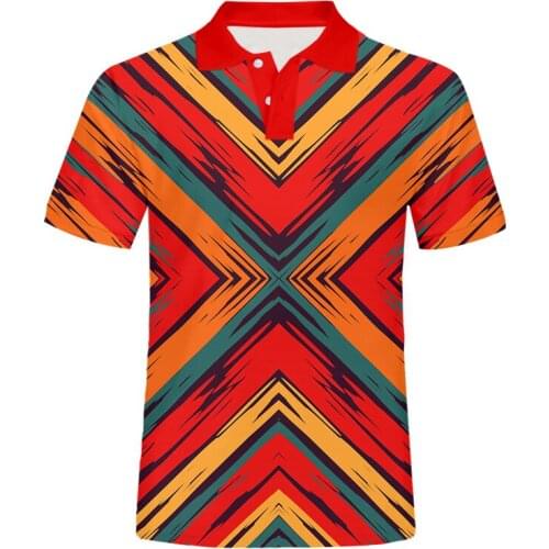 IFPD EU Size 3D Print Colorful Symmetry Creative Design Polo T Shirt Men Casual Cool Hiphop Polo Shirt Summer Short Sleeves Tops