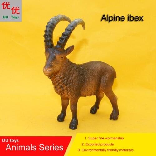 Hot toys: Alpine ibex goat simulation model Animals kids toys children educational props