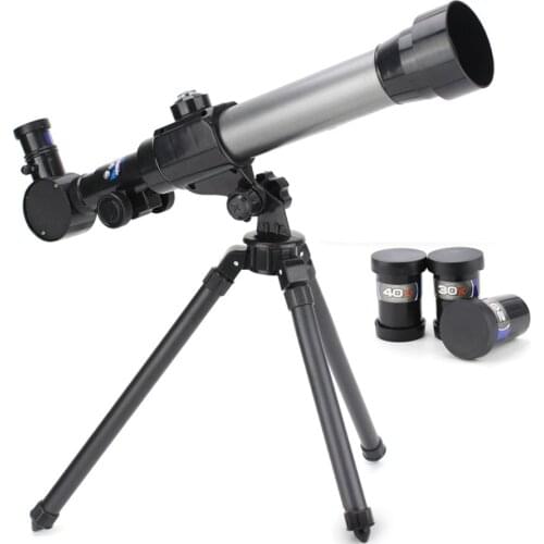 INS Refractive Astronomic Telescope with Tripod Adjustable Lever 40X Zoom Refractor Monocular Scope Educational Toy for Kids New