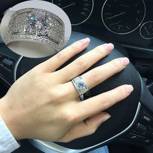 2020 New Bohemian Crystal Large Womens Inlaid Color Rhinestone Fashion Ring Party Accessories Size 7~11