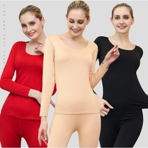 Women Thermal Underwear Set For Winter Female Thermal Shirt Skin Long Johns Pajamas Keep Warm Suits Soft Elastic