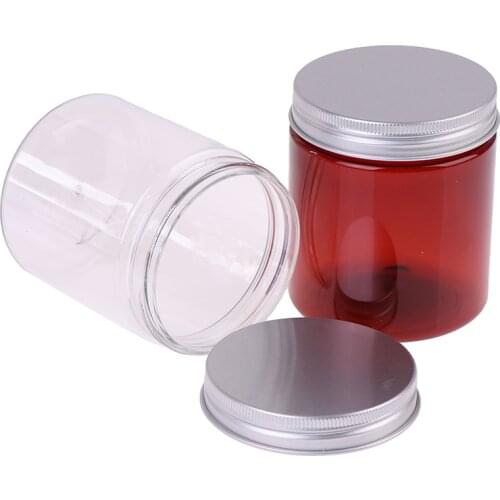 Cosmetic Cream Jar Plastic Lids PET Amber Clear Bottle Makeup Container 250ml