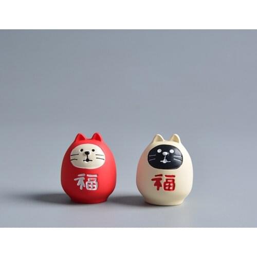 Koteta Zakka Decole Dharma Resin Action Figure Home Decoration Accessories Mini Craft for Kids Gift Desk Decor Ornaments
