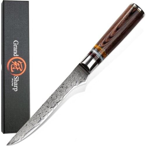 GRANDSHARP Boning Knife 5.5 Inch 67 Layers Japanese Damascus Stainless Steel Chef Kitchen Knives vg10 Cooking Tools Gift Box