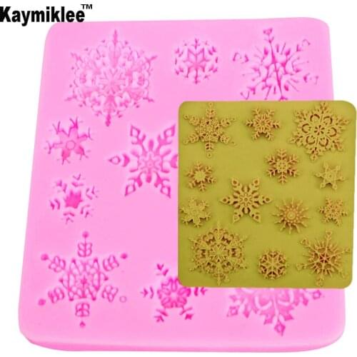 M080 Special Offer cake tools Beautiful snowflake cake decoration silicone molds 8.5X9.2cm M080
