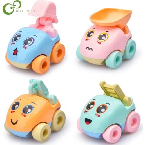 Cute Baby Mini Cartoon Inertia Car Toys Cars Colorful Excavator Truck Engineer set Cars Kids Toys for Children Kids Gifts YJN