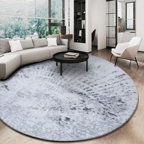 Nordic Light Luxury Round Carpet Bedroom Art Abstract Carpet For Living Room Thick Computer Mat Floor Round Chair Rug Cloakroom