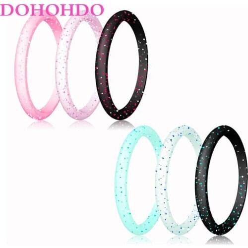 New 2.7mm Food Grade FDA Silicone Ring 4-10 Size Hypoallergenic Crossfit Flexible Rubber Finger Ring For Women Wedding Rings
