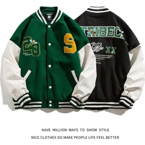 2021 New Autumn Embroid Letterman Baseball Jacket Mens Bomber Coat Unisex Womens Varsity Stadium Award Jacket Casual Street