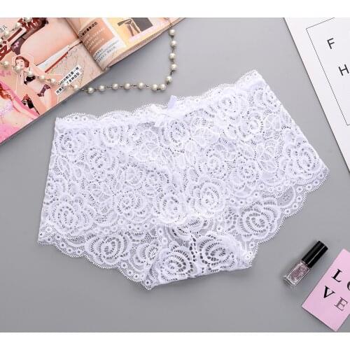 New Women Ladies Sexy Casual Lace High Waist Panties Briefs White Red Black Blue Skin