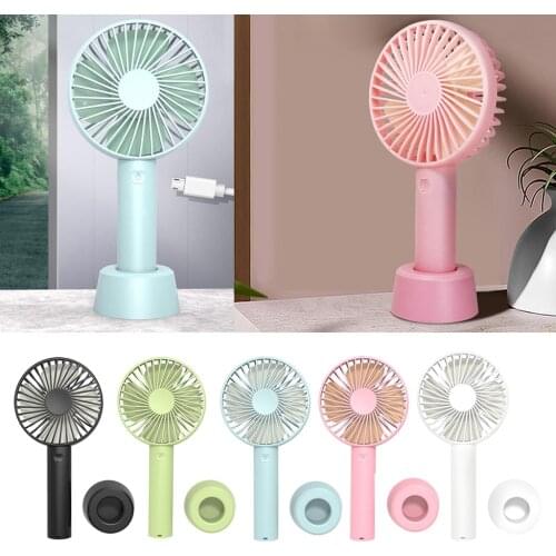 Portable HandHeld Desktop Cooling Fan USB Rechargeable 1200mAh Battery Pink