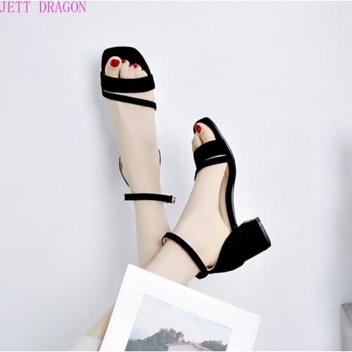 Women Shoes Summer High Heels Sandals Ankle Strap Square High Heel Ladies Shoes Open Toe Adjustable Buckle Party Casual Shoes 31