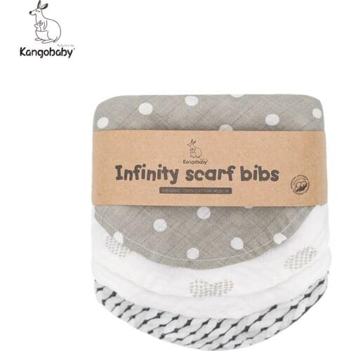Kangobaby Organic Muslin Infinity Scarf Baby Dribble Bib Sets Festival Decorations Newborn Gift