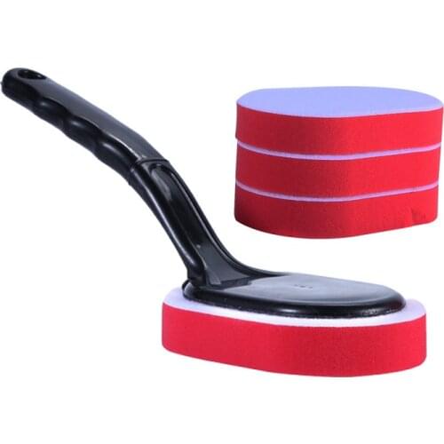 Long Handle Car Wax Polishing Brush With Replaceable Spong Car Detailing Windshield Brush For Auto Cleaning Washing Tool