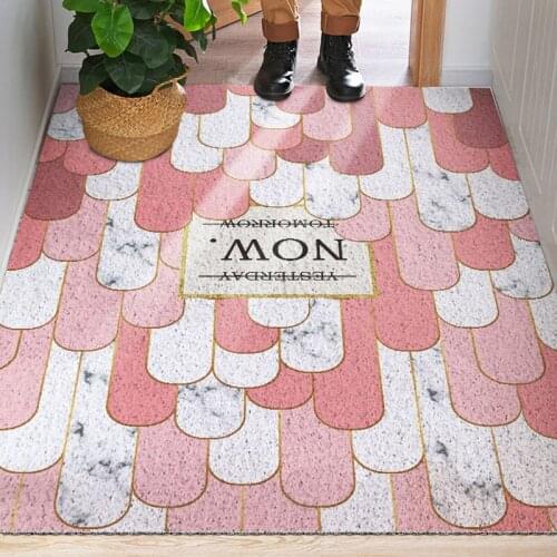 Hallway Dust Carpet Kitchen Mat Anti-slip PVC Silk Loop Door Mat Foot Nordic Minimalist Dust DIY Can Cut Carpet Door Mat