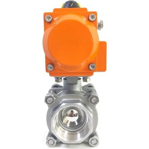 3/8" Three Piece High Platform Pneumatic Ball Valve Stainless Steel Pneumatic Ball Valve Q614F-16P Double Acting Cylinder