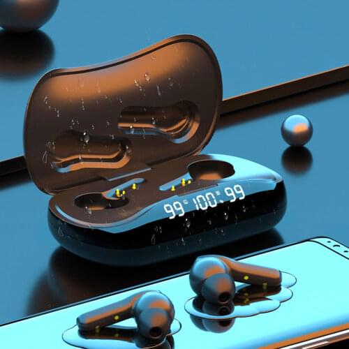 KINGSTAR Wireless Headset TWS Bluetooth Earphone 9D Stereo Bass Sound LED Display Earbuds Headphone with Mic 3500mAh Power Bank