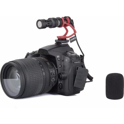 Comica CVM-VM10 II Directional Shotgun Video Microphone for DJI OSMO Smartphone GoPro and Micro Camera Wind Muff + Carrying Case