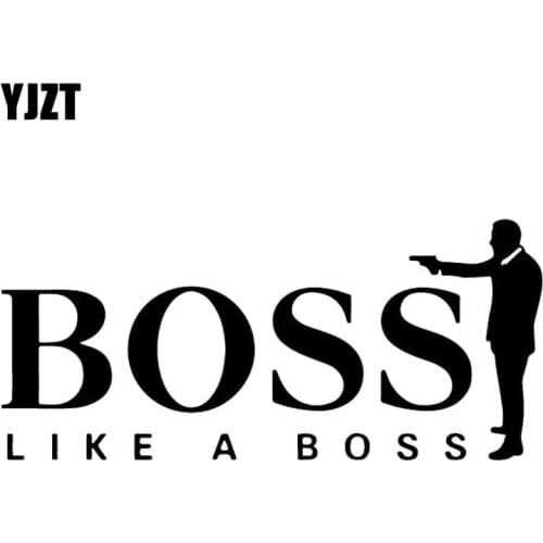 YJZT 15.5X6.9CM BOSS LIKE A BOSS JDM Vinyl Car Sticker Interesting Decal Black/Silver C26-0003