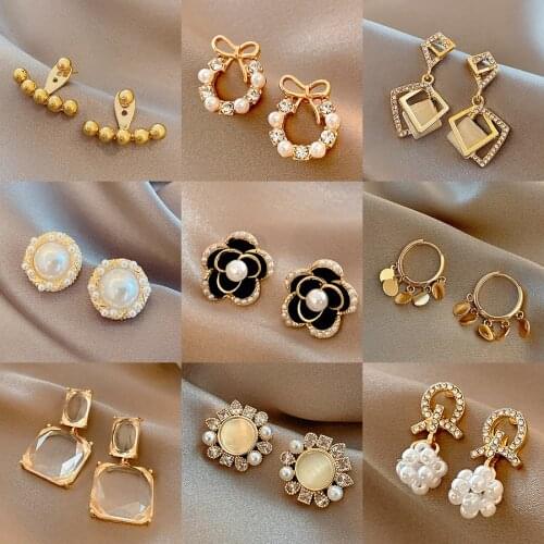 2021 earrings for women nueva moda de talla grande blanco pendientes colgantes de perlas para mujeres bohemio Zircon pendientes