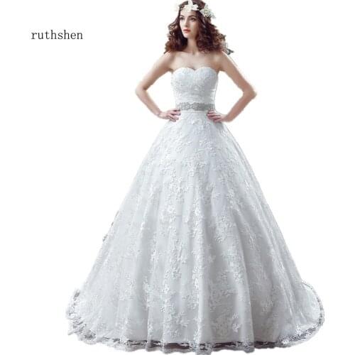 Best Selling Ball Gown Wedding Dresses Cheap With Luxury Crystals Beaded Vestido Novia 2020 Lace Bridal Gown Vestidos Baratos