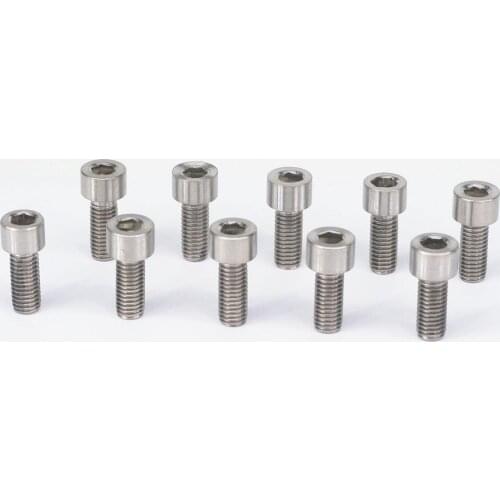 10pcs M8 x 20mm Pitch 1.25mm TA2 GR2 Titanium Hex Socket Head Cap Screw Bolts Anti Acid Corrosion DIN 912