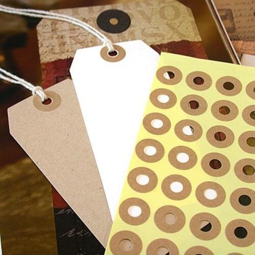 140pcs Kraft Gift Tags Ring Stickers Colorful Hole Sticker for Gift Paper Tags Hang Tags Party Decoration Gift Box Sticker