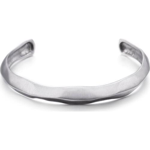 9*64mm Sandy Pure stainless steel Mens Hip-Hop bracelet Open Cuff Bangle BRAND NEW
