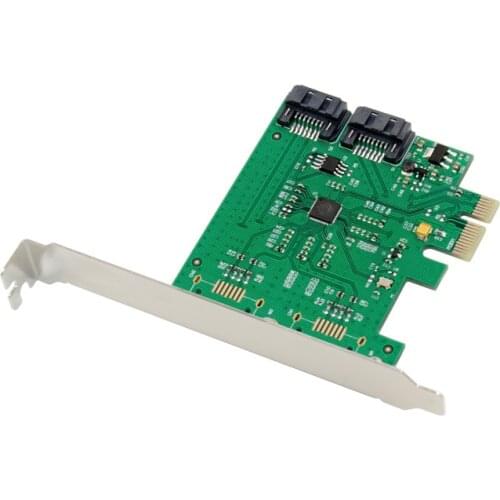 PCIE 2.0 X1 To SATA Gen 3.0 6G/s Disk Expansion Converter Adapter Add on Card Built In Dual Port SATA3.0 Chip Marvell 88SE9170