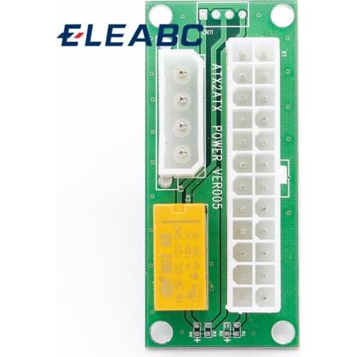 1pcs ATX Molex Power Supply 24Pin to 4Pin Sync Synchronous Starter Extender Card Dual PSU Adapter for Litecoin Bitcoin Miner