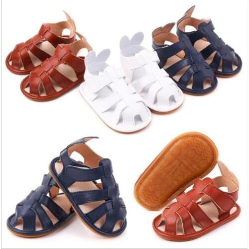 2020 New Toddler Baby Summer Shoes Rubber Sole Newborn PU Sandals Shoes Fashion Baby Shoes Antislip Boys Girls Casual Shoes