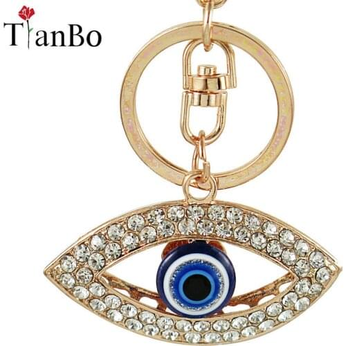 TianBo Crystal Pendants Creative Strange Keychain Keyring Eye Key Chain Ring Holder Cosplay Jewelry accessories gift