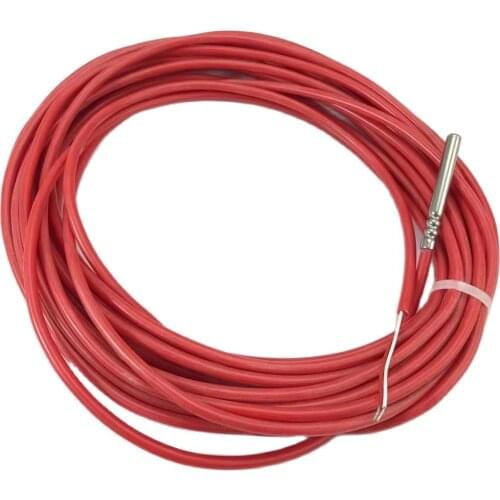 10 meters Stock 2 Wire PT1000 Temperature Sensor Thermistor Silicone Gel Coated Probe 50mm*6mm -50-180 centigrade RTDs